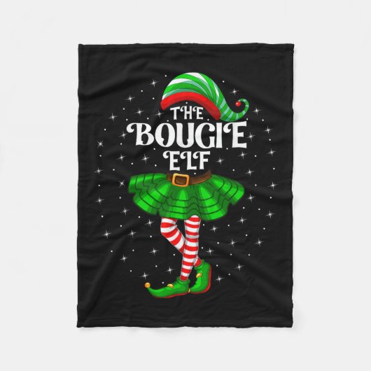 Xmas Group Matching Women Girls The Bougie Elf Chr フリースブランケット (正面)