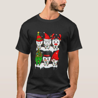 Xmas Group Santa Reindeer Elf Teeth Dentist Job De Tシャツ