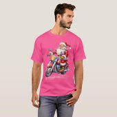 Xmas Holiday Funny Santa Ride Motorbike Christmas Tシャツ (正面フル)