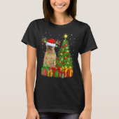 Xmas Holiday Light Santa Brussels Griffon Dog Chri Tシャツ (正面)