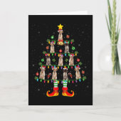 Xmas Holiday Lighting Brittany Spaniel Dog Christm カード (正面)