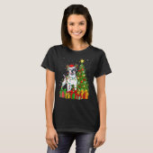 Xmas Holiday Lights Santa American Bulldog Christm Tシャツ (正面フル)