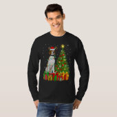 Xmas Holiday Lights Santa English Pointer Dog Chri Tシャツ (正面フル)