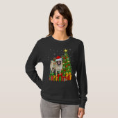 Xmas Holiday Lights Santa Pug Dog Christmas Tree Tシャツ (正面フル)