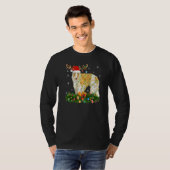 Xmas Holiday Reindeer Hat Santa Borzoi Dog Christm Tシャツ (正面フル)