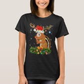 Xmas Holiday Reindeer Hat Santa Chipmunk Christmas Tシャツ (正面)