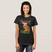 Xmas Holiday Reindeer Hat Santa Chipmunk Christmas Tシャツ (正面フル)