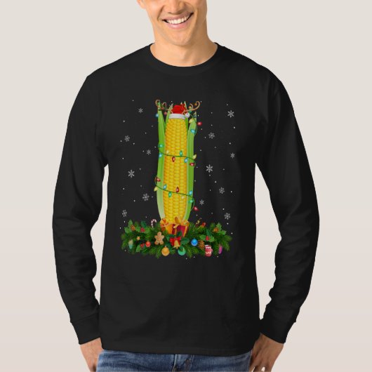 Xmas Holiday Reindeer Hat Santa Corn Christmas Tシャツ (正面)