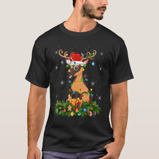 Xmas Holiday Reindeer Hat Santa Goat Christmas Tシャツ (正面)