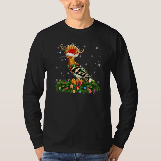 Xmas Holiday Reindeer Hat Santa Hoopoes Bird Chris Tシャツ (正面)