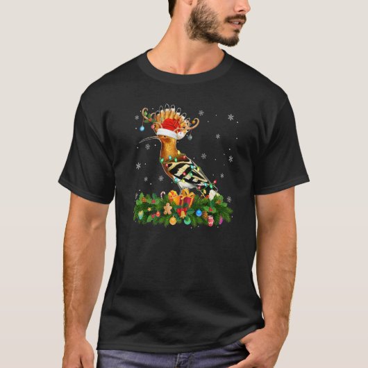 Xmas Holiday Reindeer Hat Santa Hoopoes Bird Chris Tシャツ (正面)