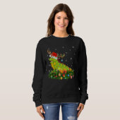 Xmas Holiday Reindeer Hat Santa Iguana Christmas スウェットシャツ (正面フル)