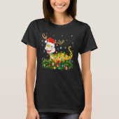Xmas Holiday Reindeer Hat Santa Lizard Christmas Tシャツ (正面)