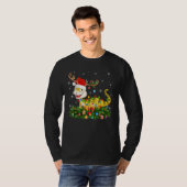 Xmas Holiday Reindeer Hat Santa Lizard Christmas Tシャツ (正面フル)