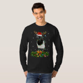 Xmas Holiday Reindeer Hat Santa Magpie Bird Christ Tシャツ (正面フル)