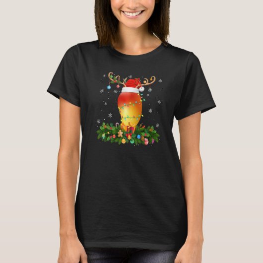 Xmas Holiday Reindeer Hat Santa Mango Christmas   Tシャツ (正面)