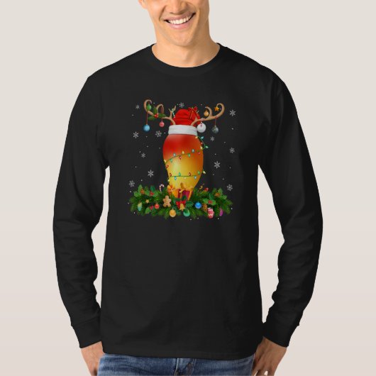 Xmas Holiday Reindeer Hat Santa Mango Christmas   Tシャツ (正面)