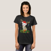 Xmas Holiday Reindeer Hat Santa White Tiger Christ Tシャツ (正面フル)