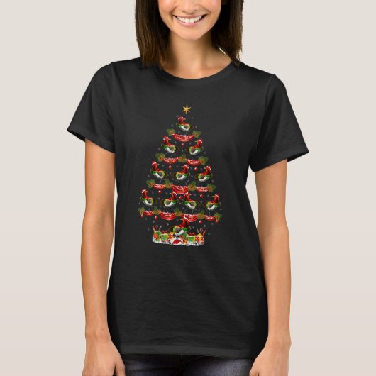 Xmas Holiday Santa Birds Of Paradise Christmas Tre Tシャツ (正面)
