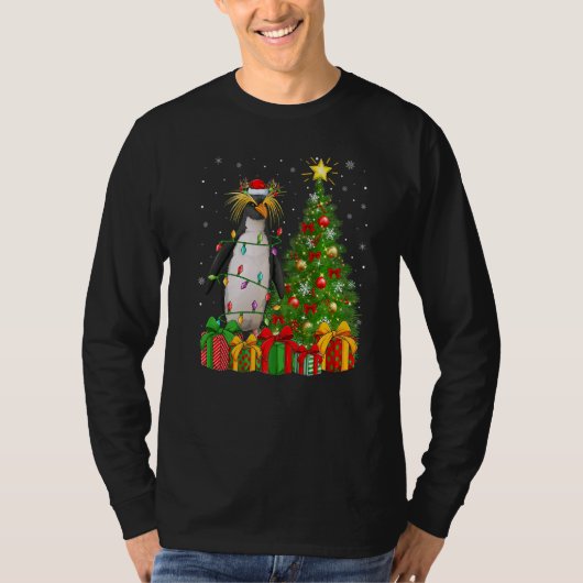 Xmas Holiday Santa Emperor Penguin Christmas Tree  Tシャツ (正面)