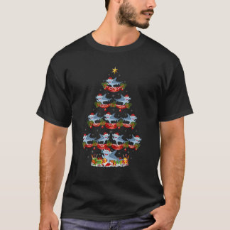 Xmas Holiday Santa Hammerhead Shark Christmas Tree Tシャツ