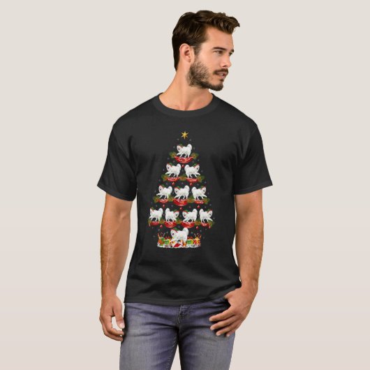 Xmas Holiday   Santa Samoyed Dog Christmas Tree Tシャツ (正面フル)