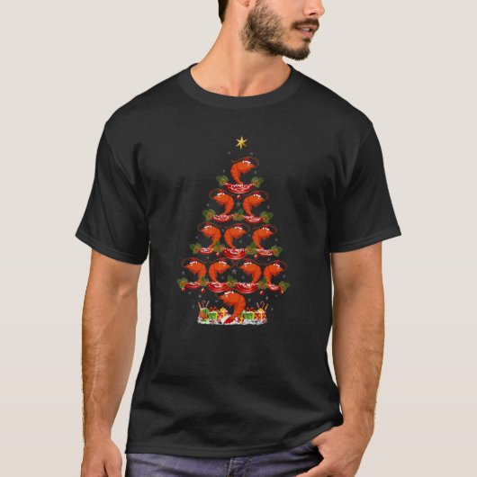 Xmas Holiday  Santa Shrimp Christmas Tree Tシャツ (正面)