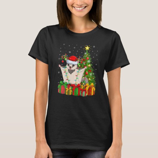 Xmas Holiday Santa Sugar Glider Christmas Tree   Tシャツ (正面)
