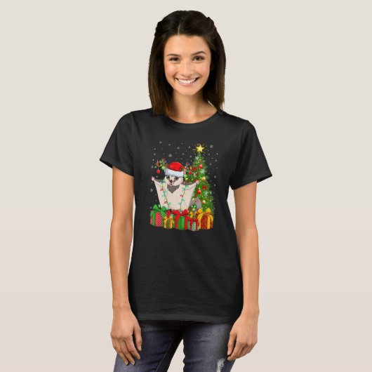 Xmas Holiday Santa Sugar Glider Christmas Tree   Tシャツ (正面フル)