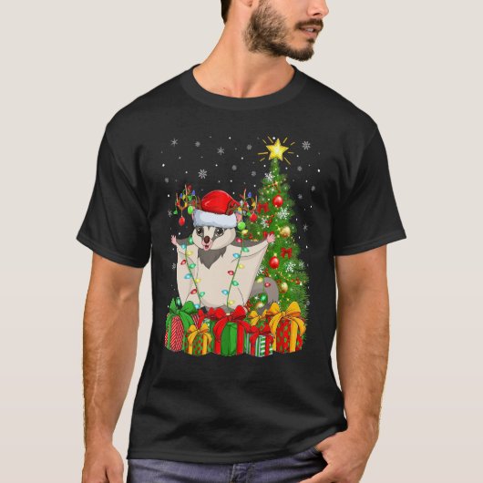 Xmas Holiday Santa Sugar Glider Christmas Tree Tシャツ (正面)