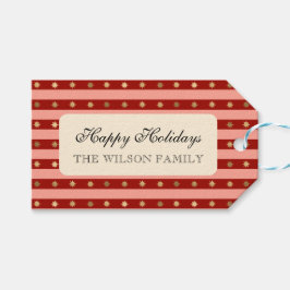 Xmas Holiday Striped Noel Christmas Wrapping  ギフトタグ