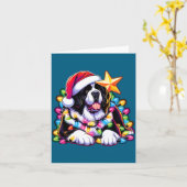 Xmas Landseer Newfoundland Dog Tangled Christmas L カード (黄色い花)