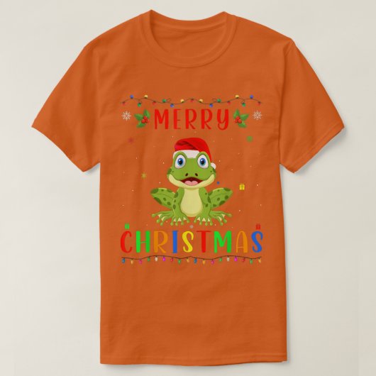 Xmas Light Frog Design Matching Christmas Pajama Tシャツ (デザイン正面)