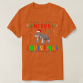 Xmas Light Schnauzer Dog Design Matching Christmas Tシャツ (デザイン正面)