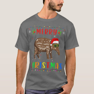 Xmas Light Tapir Design Matching Christmas Pajama  Tシャツ
