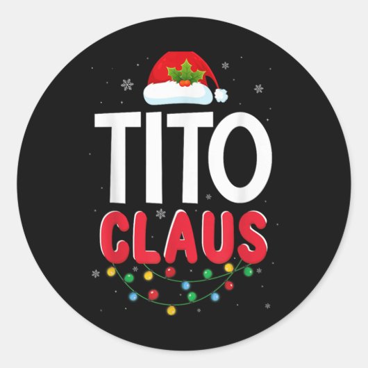 Xmas Light Tito Santa Claus Christmas Matching Cos ラウンドシール (正面)