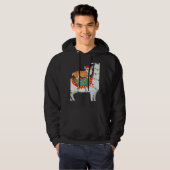 Xmas Lighting Corgi Dog Riding Llama Christmas パーカ (正面フル)