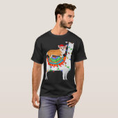 Xmas Lighting Corgi Dog Riding Llama Christmas Tシャツ (正面フル)