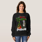 Xmas Lighting Matching Santa Italian Greyhound Dog スウェットシャツ (正面フル)