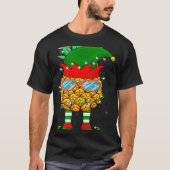 Xmas Lighting Mele Kalikimaka Pineapple Elf Christ Tシャツ (正面)