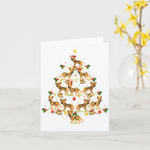 Xmas Lighting Santa African Wild Dog Christmas Tre カード (黄色い花)