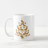 Xmas Lighting Santa African Wild Dog Christmas Tre コーヒーマグカップ (左)