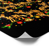 Xmas Lighting Santa African Wild Dog Christmas Tre ポスター (角)