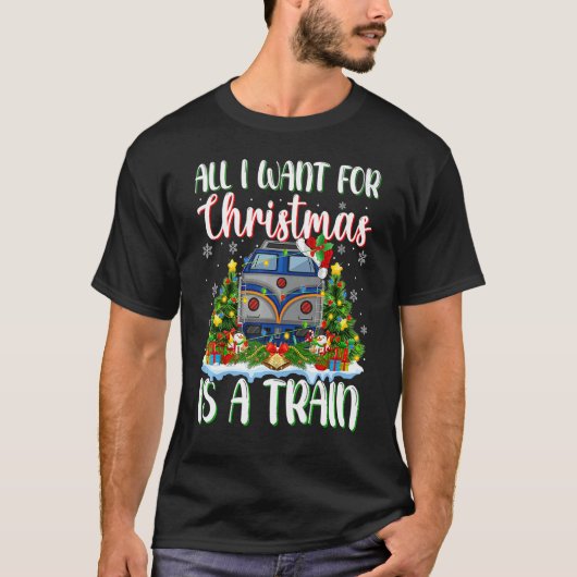 Xmas Lighting Santa All I Want For Christmas Is A  Tシャツ (正面)
