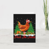 Xmas Lighting Santa Hat Chicken Christmas Tree  カード (正面)