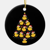 Xmas Lighting Santa Hat Rubber Duck Christmas Tree セラミックオーナメント (正面)
