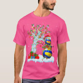 Xmas Lighting Tree Funny Snowman Volleyball Christ Tシャツ (正面)