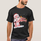 Xmas Lighting Tree Santa Hat Rabbit Bunny Christma Tシャツ (正面)