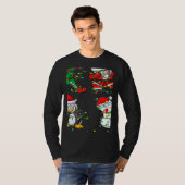 Xmas Lights Dabbing Santa Elf Friends Christmas Da Tシャツ (正面フル)