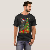 Xmas Lights German Wirehaired Pointer Dog Christma Tシャツ (正面フル)